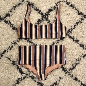 EUC Madewell Academy striped high waisted bikini